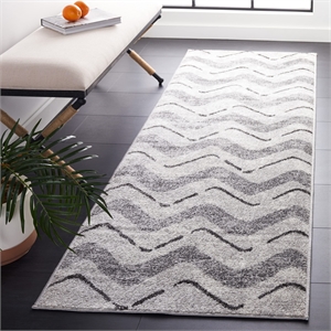 Safavieh Adirondack 2'6&quot X 8' Power Loomed Rug in Silver and Charcoal