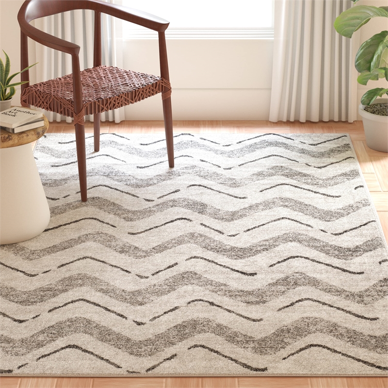 Safavieh Adirondack 3' X 5' Power Loomed Rug in Silver and Charcoal
