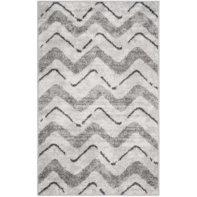Safavieh Adirondack 3' X 5' Power Loomed Rug in Silver and Charcoal