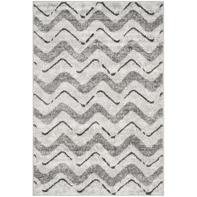 Safavieh Adirondack 4' X 6' Power Loomed Rug in Silver and Charcoal