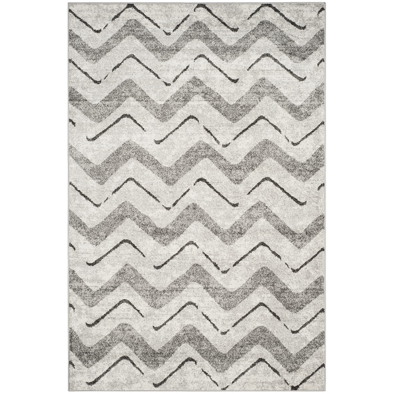 Safavieh Adirondack 6' X 9' Power Loomed Rug in Silver and Charcoal