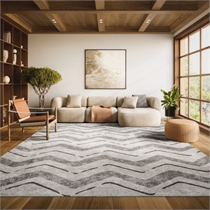 Safavieh Adirondack 9' X 12' Power Loomed Rug in Silver and Charcoal
