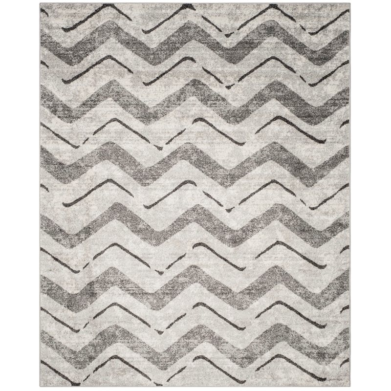 Safavieh Adirondack 9' X 12' Power Loomed Rug in Silver and Charcoal