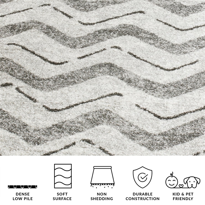 Safavieh Adirondack 9' X 12' Power Loomed Rug in Silver and Charcoal