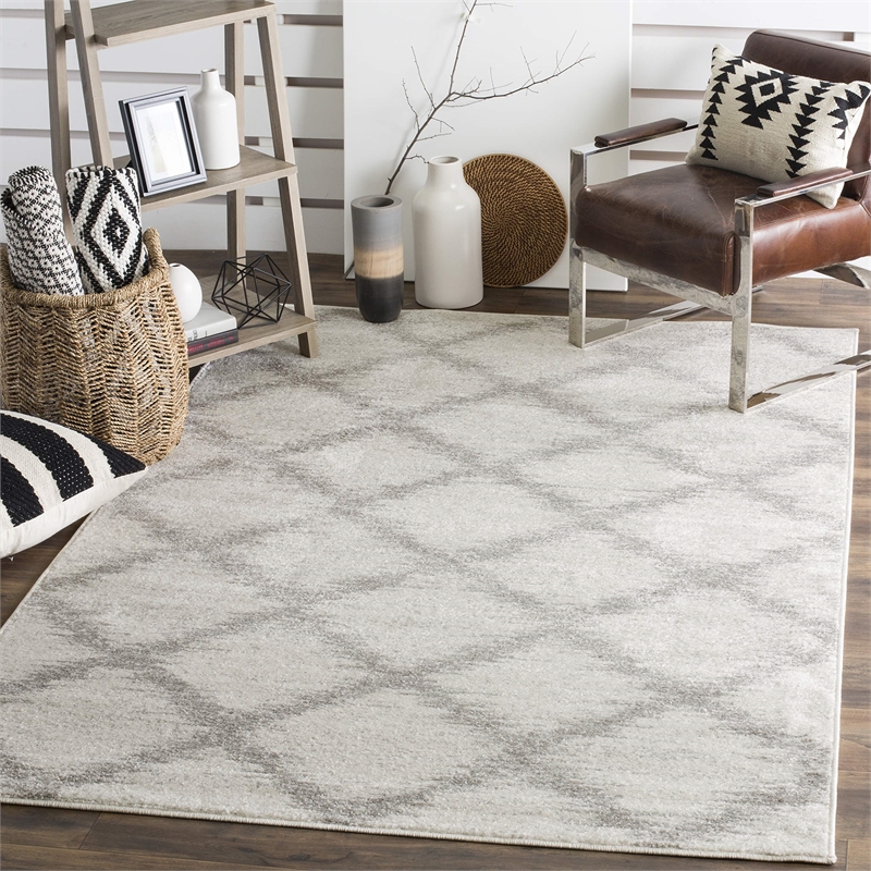 Safavieh Adirondack 6' X 9' Power Loomed Rug in Ivory and Silver