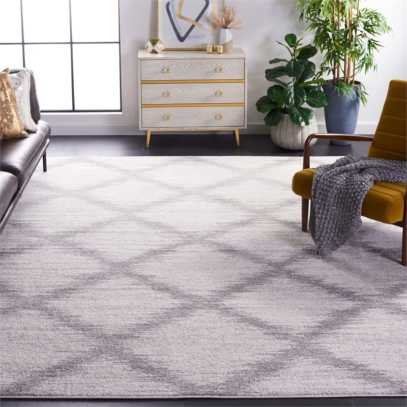 Safavieh Adirondack 9' X 12' Power Loomed Rug in Ivory and Silver