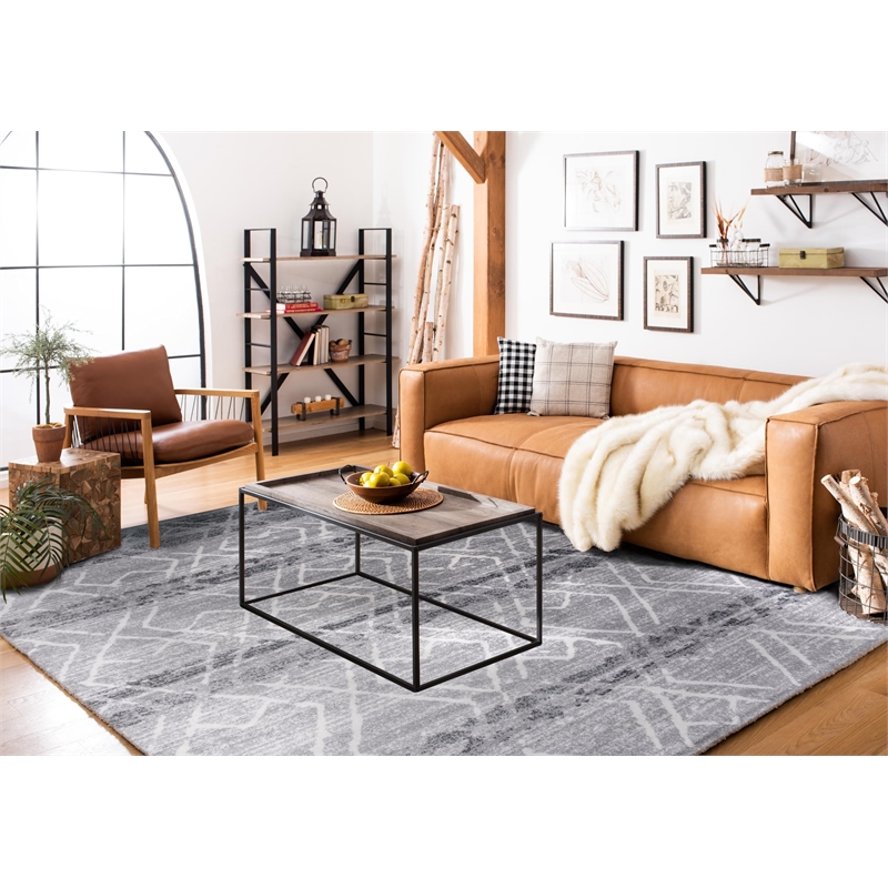 Safavieh Adirondack 8' X 10' Power Loomed Rug in Silver and Ivory