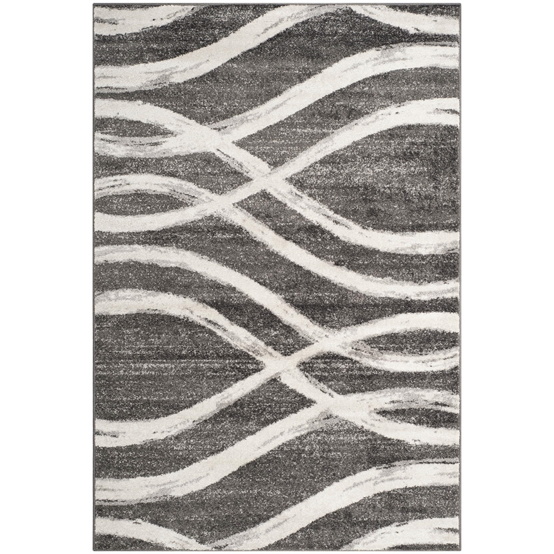 Safavieh Adirondack 4' X 6' Power Loomed Rug in Charcoal and Ivory