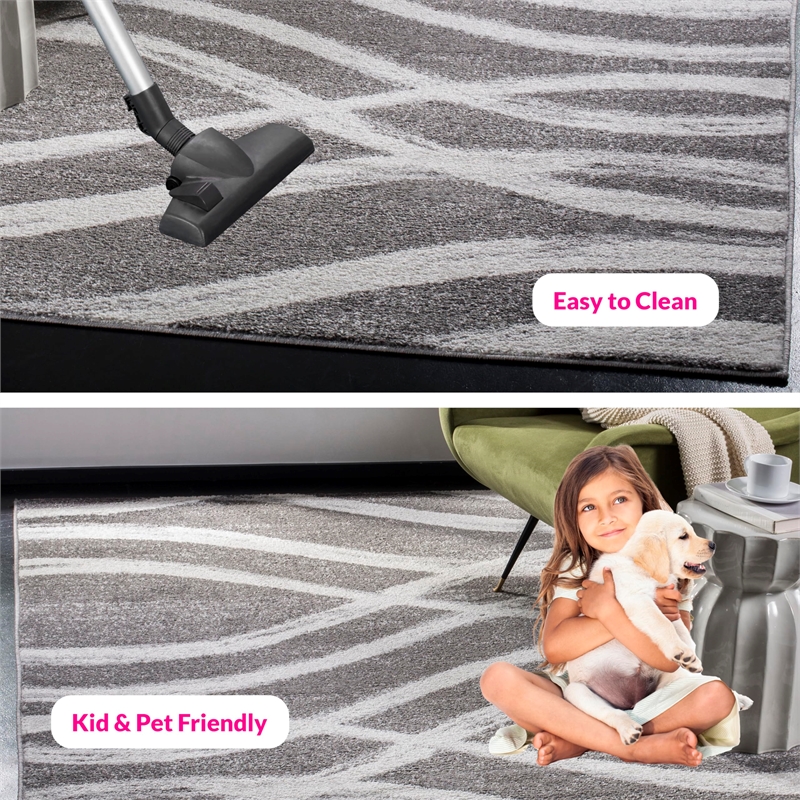 Safavieh Adirondack 8' X 10' Power Loomed Rug in Charcoal and Ivory