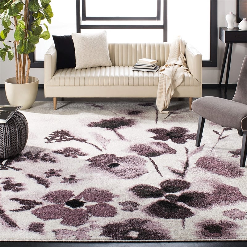 Safavieh Adirondack 8' X 10' Power Loomed Rug in Ivory and Purple
