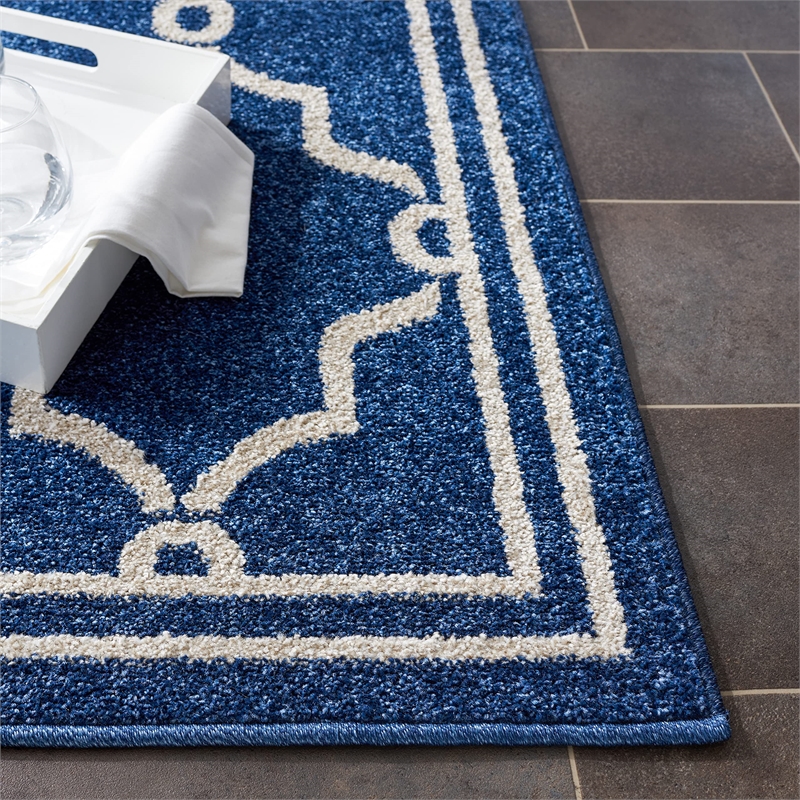 Safavieh Amherst 10' X 14' Power Loomed Rug in Navy and Beige