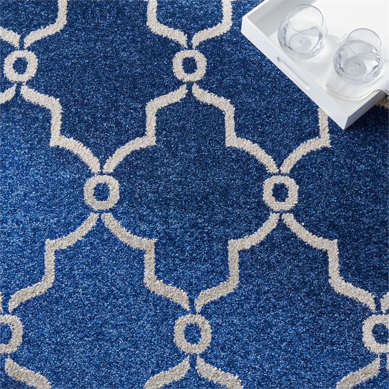 Safavieh Amherst 10' X 14' Power Loomed Rug in Navy and Beige