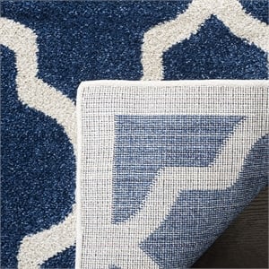 Safavieh Amherst 9' Square Power Loomed Rug in Navy and Beige