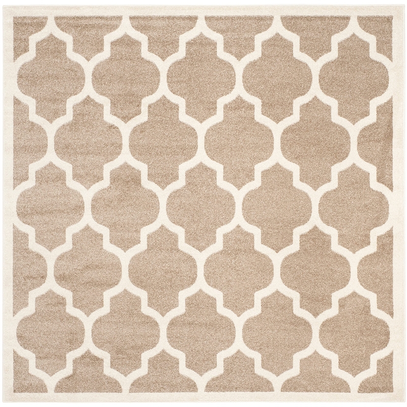 Safavieh Amherst 9' Square Power Loomed Rug in Wheat and Beige