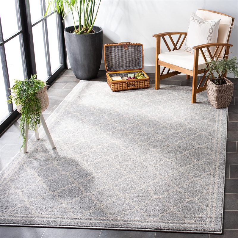 Safavieh Amherst 11' X 15' Power Loomed Rug in Light Gray and Beige