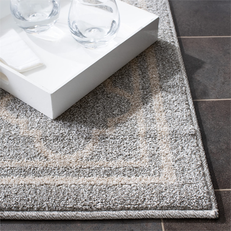 Safavieh Amherst 11' X 15' Power Loomed Rug in Light Gray and Beige