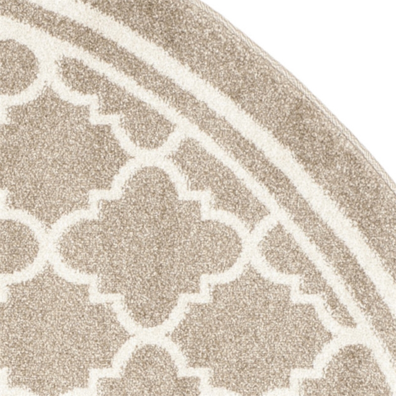 Safavieh Amherst 9' Round Power Loomed Rug in Wheat and Beige