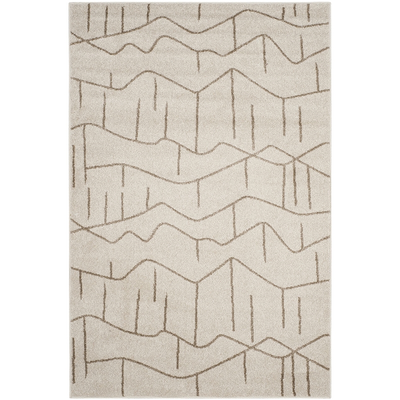Safavieh Amherst 4' X 6' Power Loomed Rug in Ivory and Gray