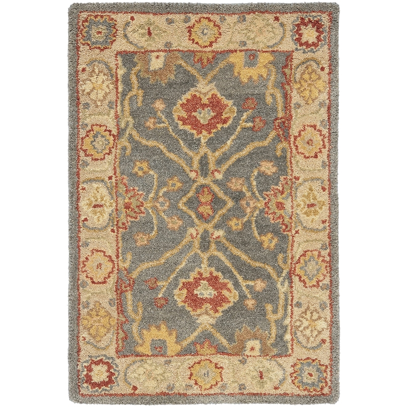 Safavieh Antiquity 12' X 18' Hand Tufted Wool Rug in Blue and Ivory