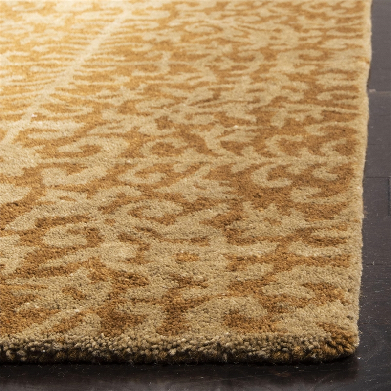 Safavieh Antiquity 11' X 17' Hand Tufted Wool Rug in Gold and Beige