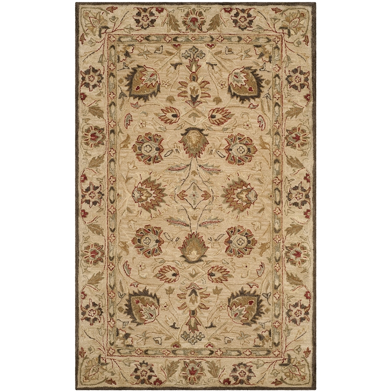Safavieh Antiquity 4' X 6' Hand Tufted Wool Rug in Beige and Beige