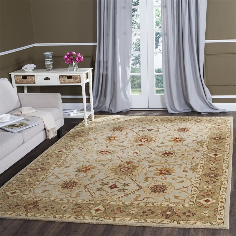 Safavieh Antiquity 3' X 5' Hand Tufted Wool Rug in Gray Beige and Sage