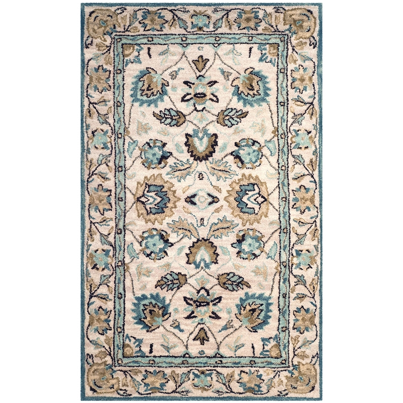 Safavieh Antiquity 3' X 5' Hand Tufted Wool Rug in Gray Beige and Sage