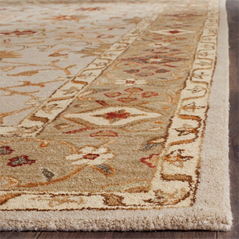 Safavieh Antiquity 5' X 8' Hand Tufted Wool Rug in Gray Beige and Sage