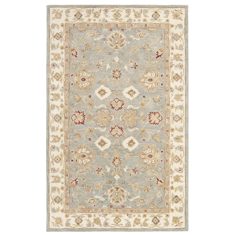 Safavieh Antiquity 4' X 6' Hand Tufted Wool Rug in Gray Blue and Beige