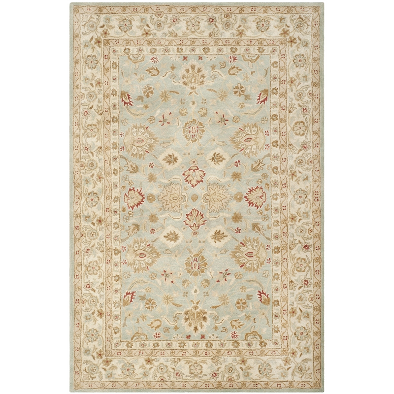 Safavieh Antiquity 5' X 8' Hand Tufted Wool Rug in Gray Blue and Beige