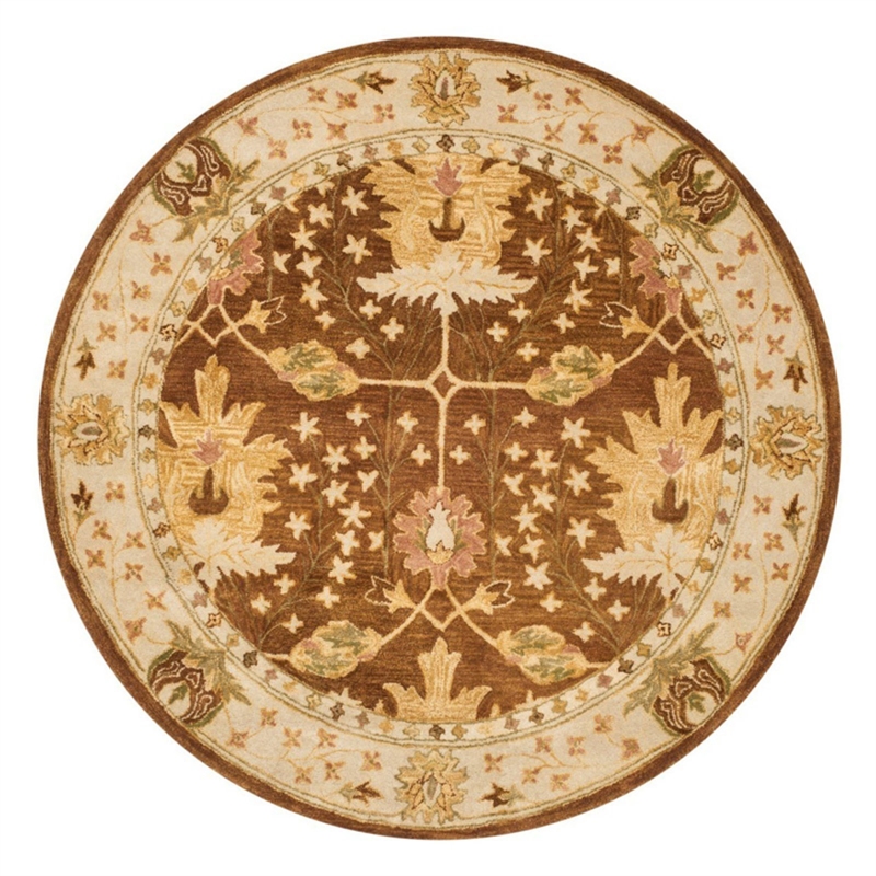 Safavieh Antiquity 3' X 5' Hand Tufted Wool Rug in Brown and Beige