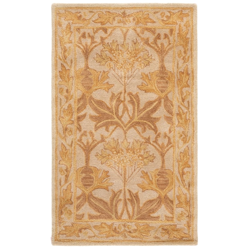 Safavieh Antiquity 2' X 3' Hand Tufted Wool Rug in Beige and Gold