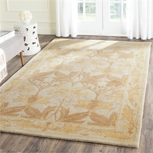 Safavieh Antiquity 5' X 8' Hand Tufted Wool Rug in Beige and Gold