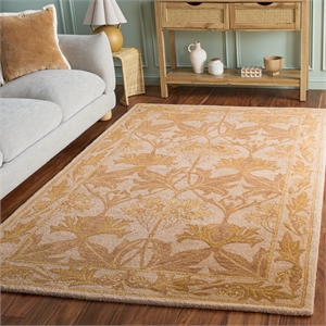 Safavieh Antiquity 6' X 9' Hand Tufted Wool Rug in Beige and Gold