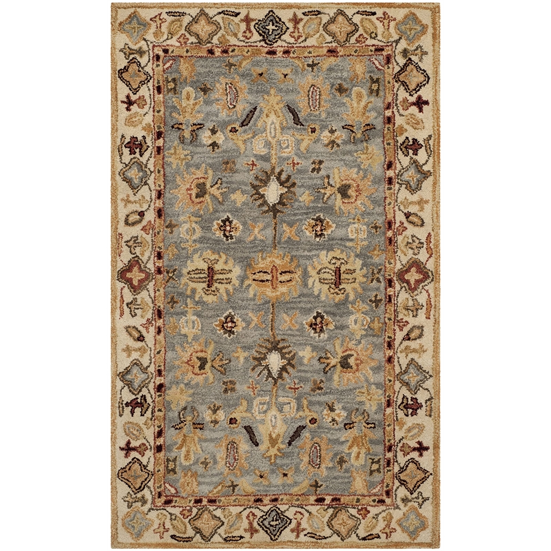 Safavieh Antiquity 3' X 5' Hand Tufted Wool Rug in Blue and Ivory