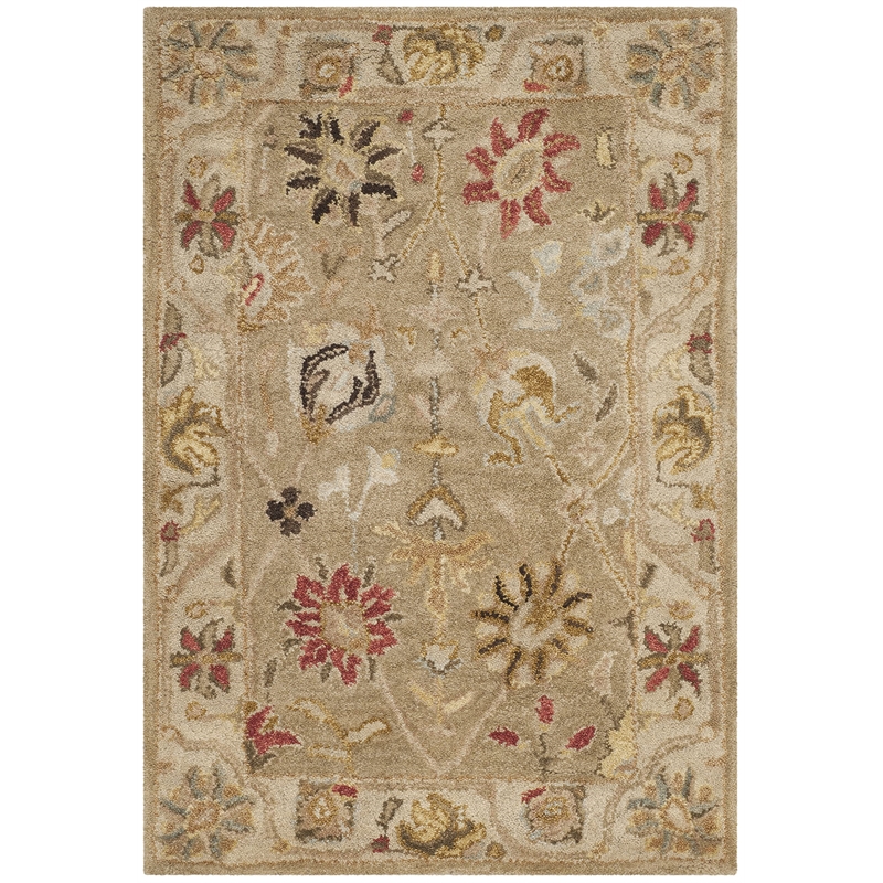 Safavieh Antiquity 2' X 3' Hand Tufted Wool Rug in Taupe and Beige