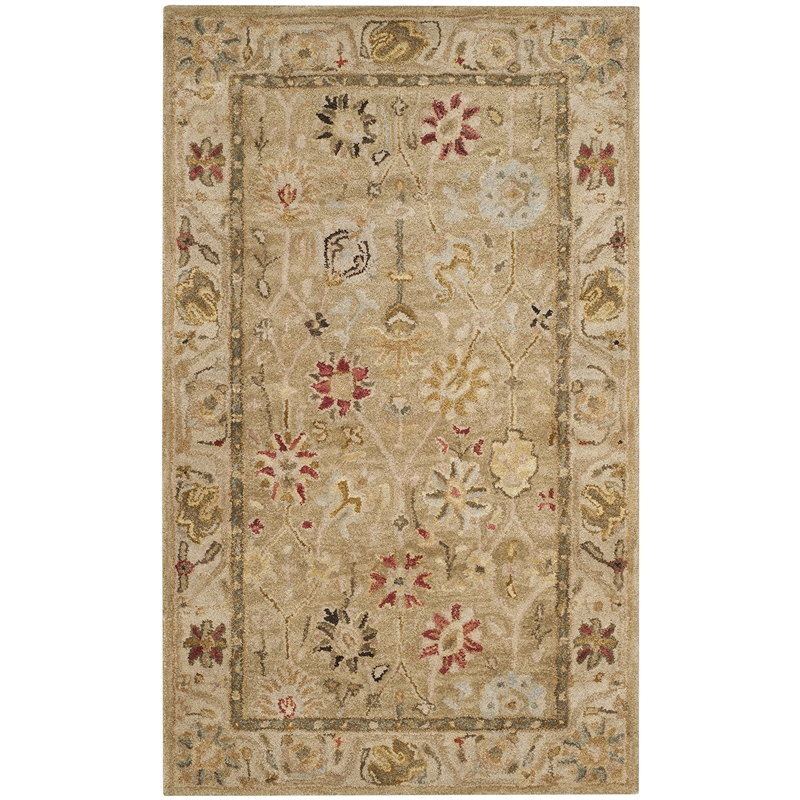 Safavieh Antiquity 3' X 5' Hand Tufted Wool Rug in Taupe and Beige