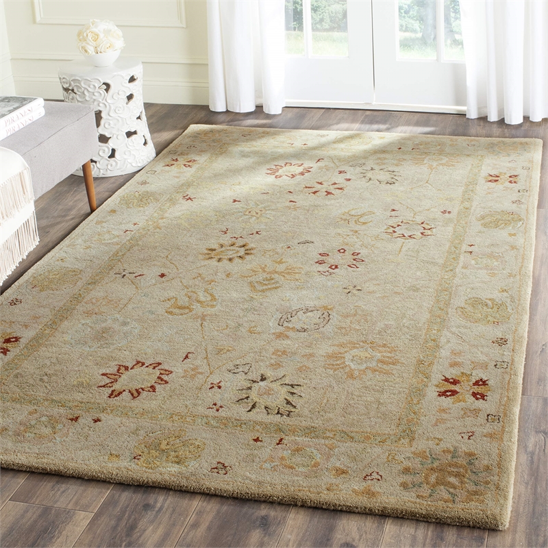 Safavieh Antiquity 4' X 6' Hand Tufted Wool Rug in Taupe and Beige