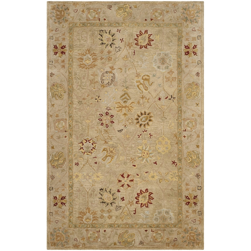 Safavieh Antiquity 4' X 6' Hand Tufted Wool Rug in Taupe and Beige
