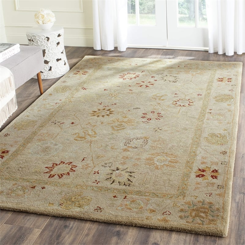Safavieh Antiquity 5' X 8' Hand Tufted Wool Rug in Taupe and Beige