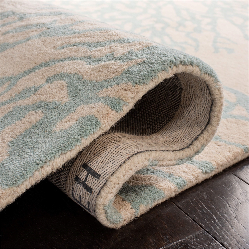 Safavieh Bella 9' X 12' Hand Tufted Wool Pile Rug in Beige and Blue