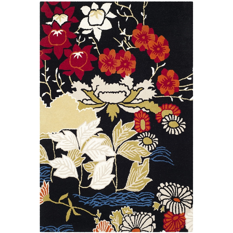 Safavieh Bella 4' X 6' Hand Tufted Wool Pile Rug in Black