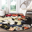 Safavieh Bella 5' Round Hand Tufted Wool Pile Rug in Black