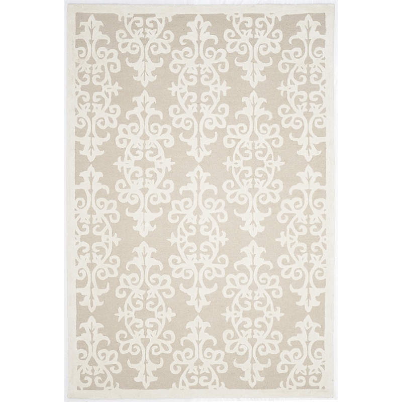 Safavieh Bella 6' X 9' Hand Tufted Wool Pile Rug in Sand and Ivory