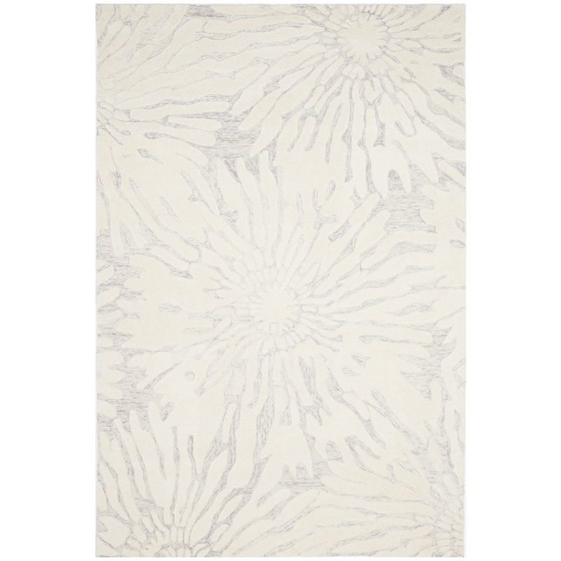 Safavieh Bella 6' X 9' Hand Tufted Wool Pile Rug in Silver and Ivory