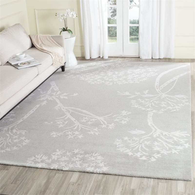 Safavieh Bella 6' X 9' Hand Tufted Wool Pile Rug in Gray and Ivory