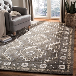 Safavieh Bella 4' X 6' Hand Tufted Wool Pile Rug in Brown and Taupe