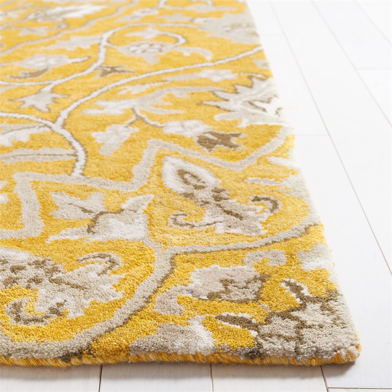 Safavieh Bella 6' X 9' Hand Tufted Wool Pile Rug in Gold and Taupe