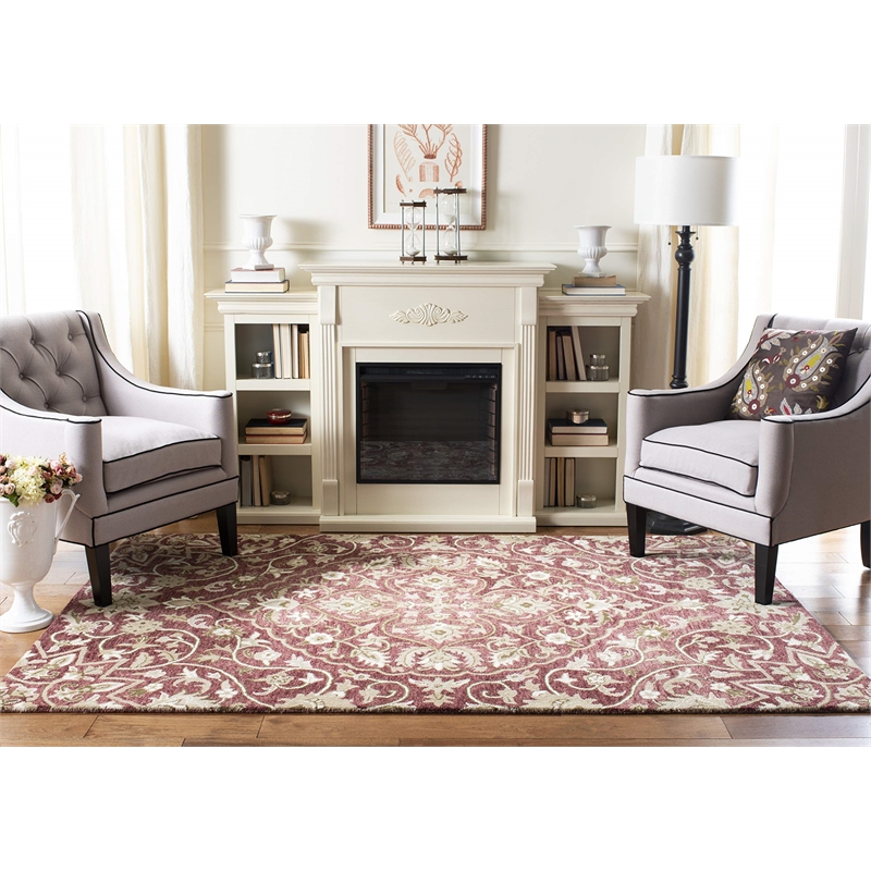 Safavieh Bella 4' X 6' Hand Tufted Wool Pile Rug in Rose and Taupe
