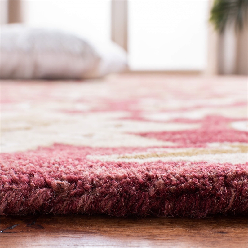 Safavieh Bella 4' X 6' Hand Tufted Wool Pile Rug in Rose and Taupe